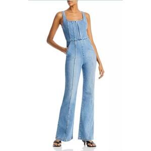 Alice + Olivia Chels Denim Corset Jumpsuit  in Brea Blue Size 27